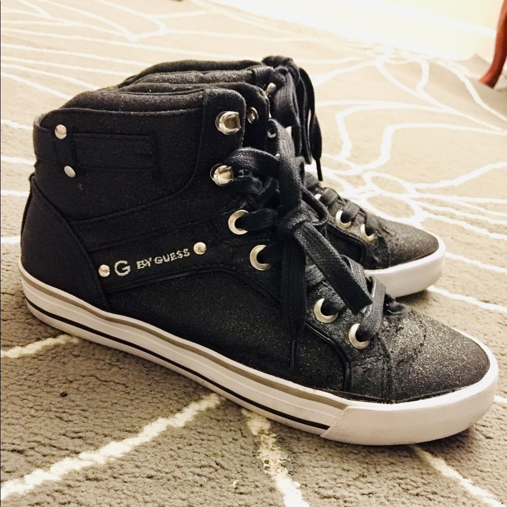 G by Guess Black Glitter High Tops